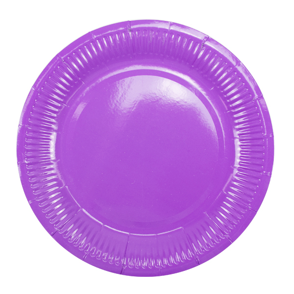 Тарелки бумажные ламинированные Лиловые / Purple