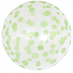 Шар Сфера 3D, Deco Bubble Зеленое конфетти, Прозрачный Кристалл / 1 шт