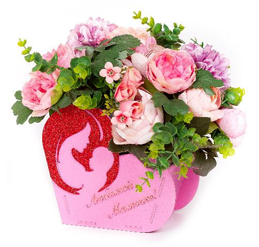 Декоративный ящик для цветов "Любимой мамочке", Розовый 