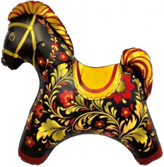 Шар Фигура Лошадка Золотая роспись (в упаковке)      