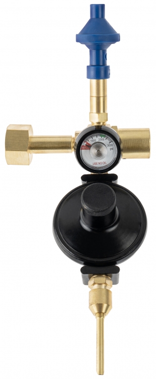 Насадка с манометром,нажимным клапаном гелий/воздух 60/40 и отсечным клапаном плавного нажатия