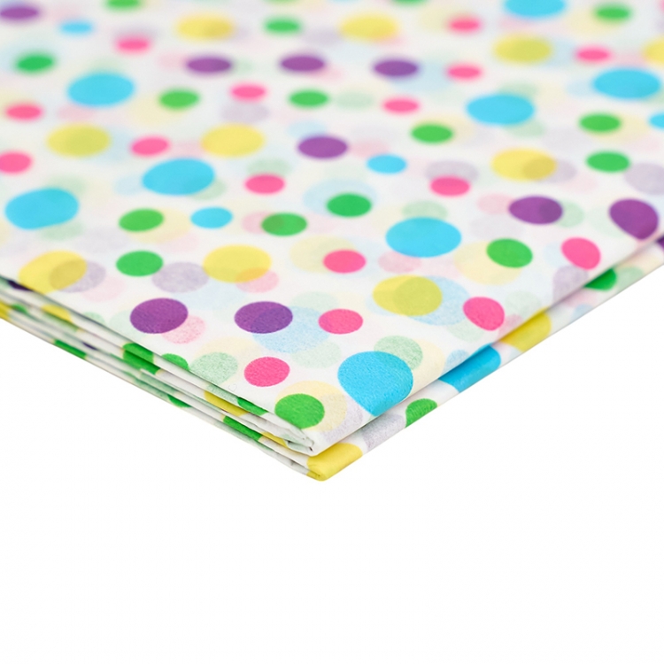 Бумага упаковочная тишью Цветные точки / листы 