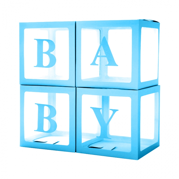 Набор коробок для воздушных шаров "Baby" Голубой, Прозрачный 