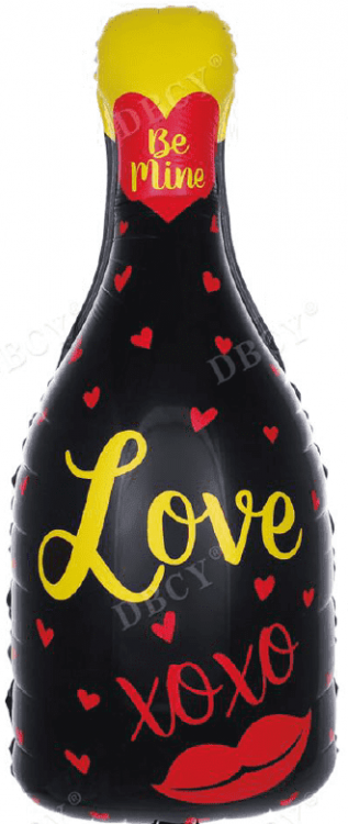 Шар Фигура, Бутылка шампанского "Love", Черный
