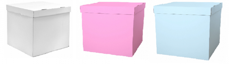 Набор коробок для воздушных шаров, Белый + Розовый + Голубой